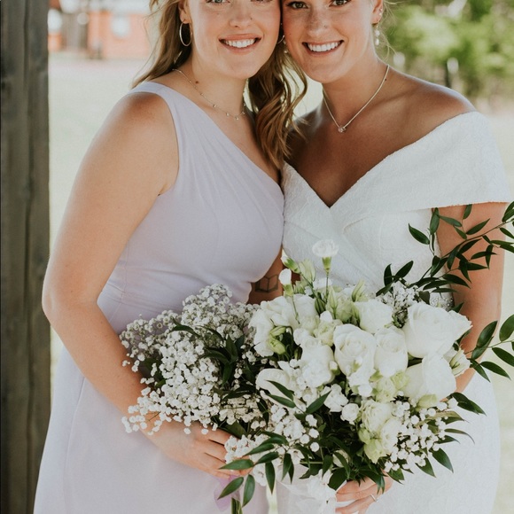 David’s Bridal Bridesmaid dress! Size 8, no alterations. 1 shoulder dress - Picture 3 of 5